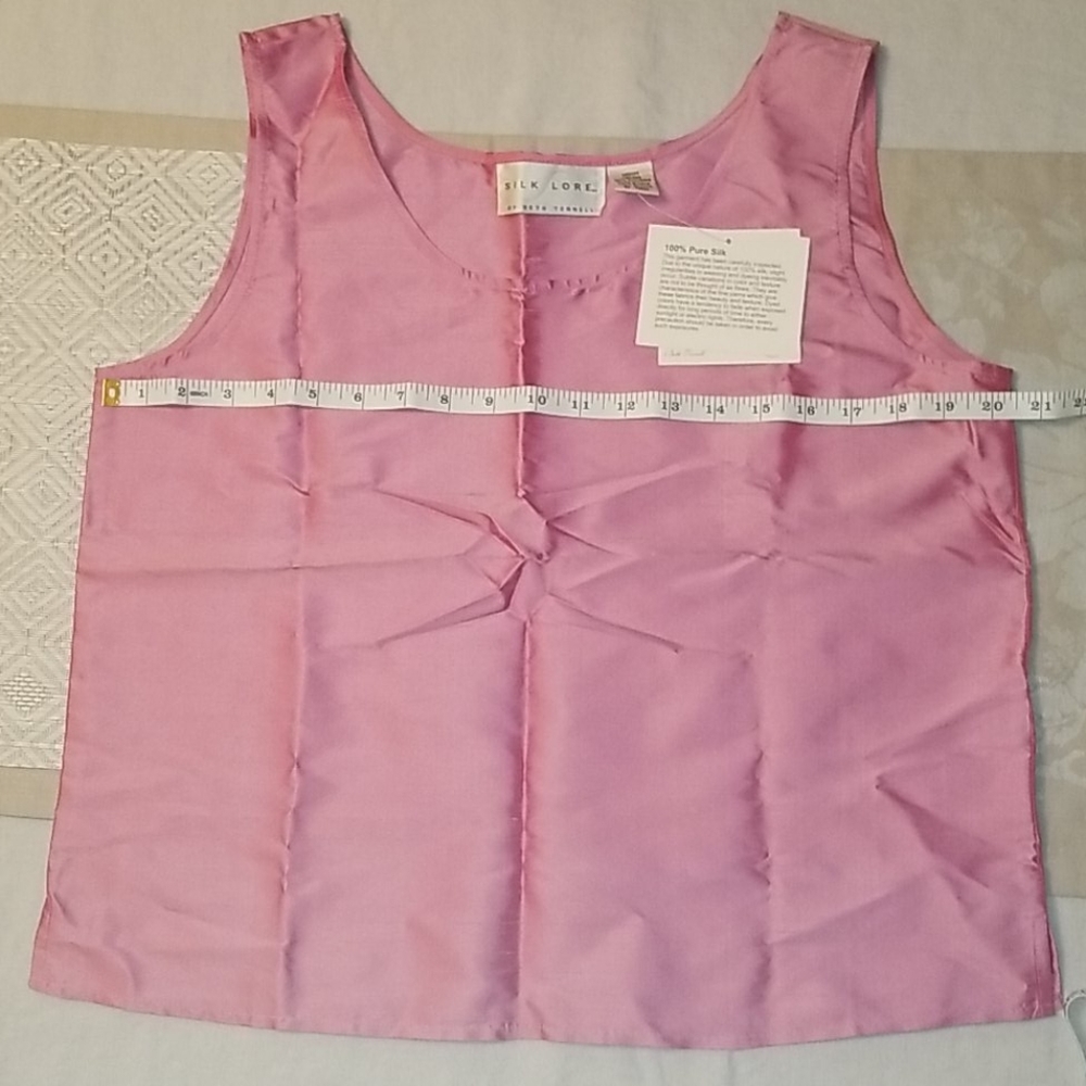 Shantung habutai raw silk tank cami Med